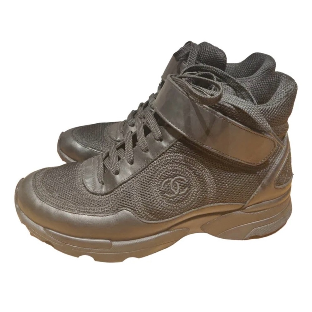 CHANEL Black  Sneakers with Chunky Midsole and Velcro Closure